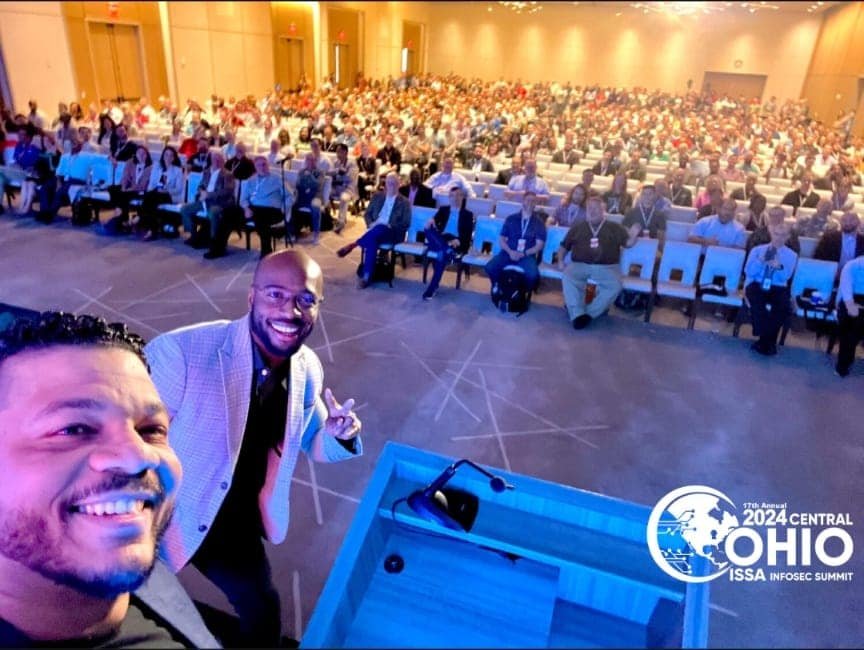 Akotarh Akoson at the 2024 Central Ohio ISSA InfoSec Summit cybersecurity conference
